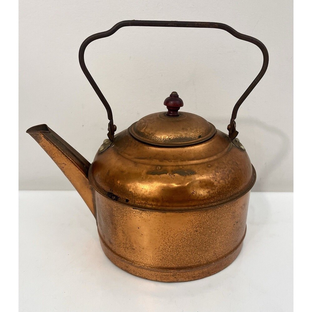 Antique Revere Ware Copper Tea Kettle Pot 1801 Rome  NY 7"